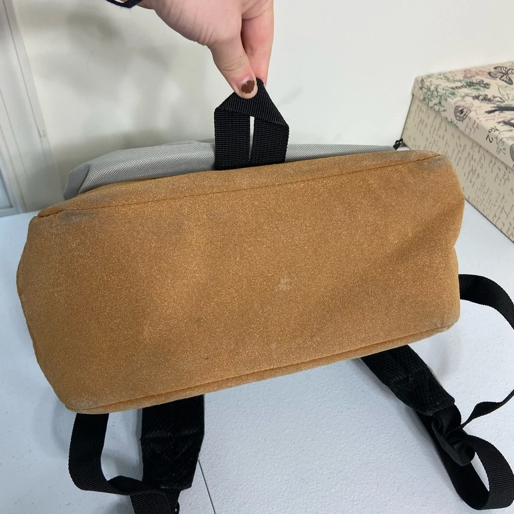 Steve Madden Barnett Avenue gray canvas pocket adjustable strap lined‎ backpack